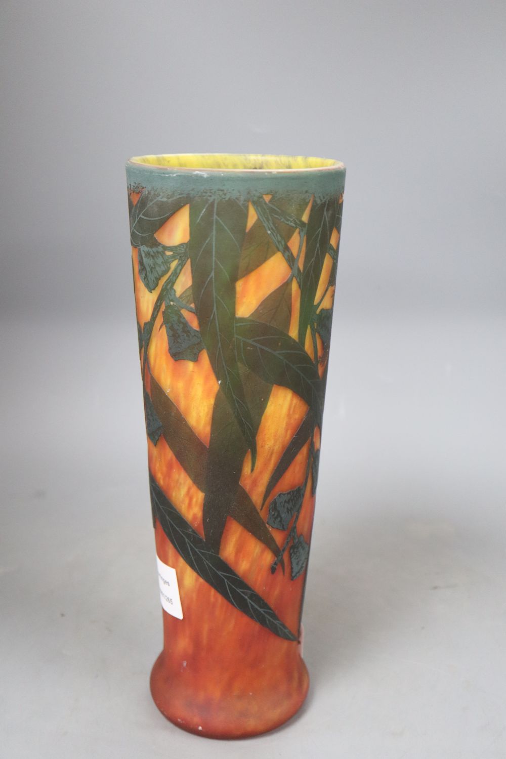 A Daum Nancy style glass vase, height 32cm